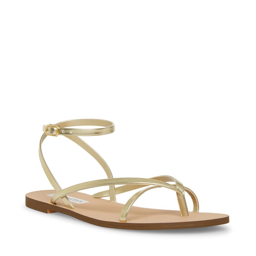 Sandalias Planas Steve Madden Amuse Mujer Doradas | ES AJ9826